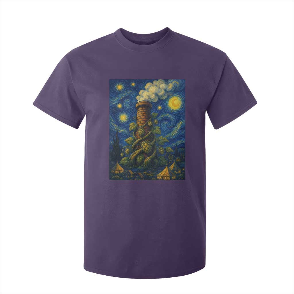 Starry Night Hops Brewery T Shirt For Kid Vintage Hops Beer Lover Painterly TS12 Purple Print Your Wear