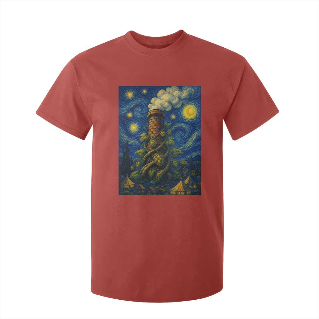 Starry Night Hops Brewery T Shirt For Kid Vintage Hops Beer Lover Painterly TS12 Red Print Your Wear