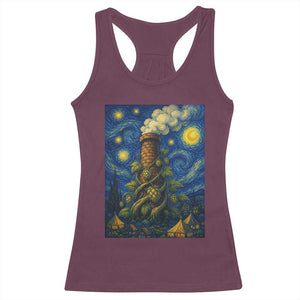 Starry Night Hops Brewery Racerback Tank Top Vintage Hops Beer Lover Painterly TS12 Maroon Print Your Wear