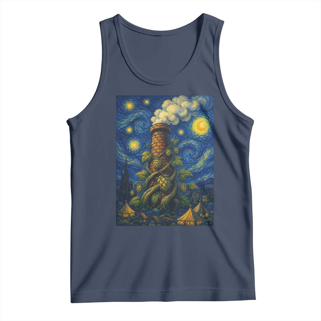 Starry Night Hops Brewery Tank Top Vintage Hops Beer Lover Painterly TS12 Navy Print Your Wear