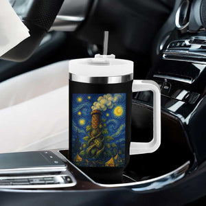 Starry Night Hops Brewery Tumbler With Handle Vintage Hops Beer Lover Painterly TS12 Print Your Wear