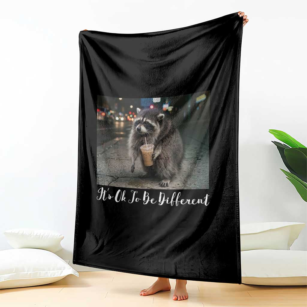 Its Ok To Be Different Jimothy Raccoon Throw Blanket Funny Short Spine Wildlife TS12 Print Your Wear