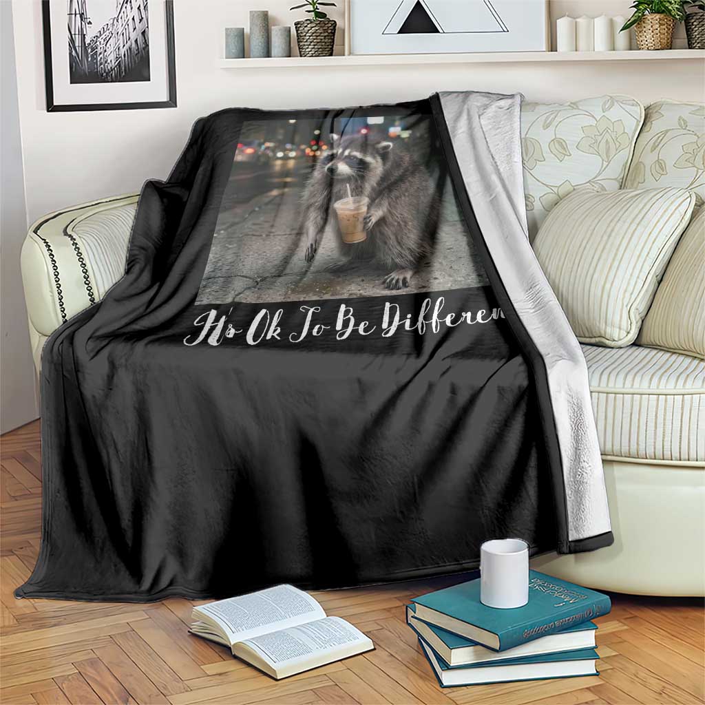 Its Ok To Be Different Jimothy Raccoon Throw Blanket Funny Short Spine Wildlife TS12 Print Your Wear