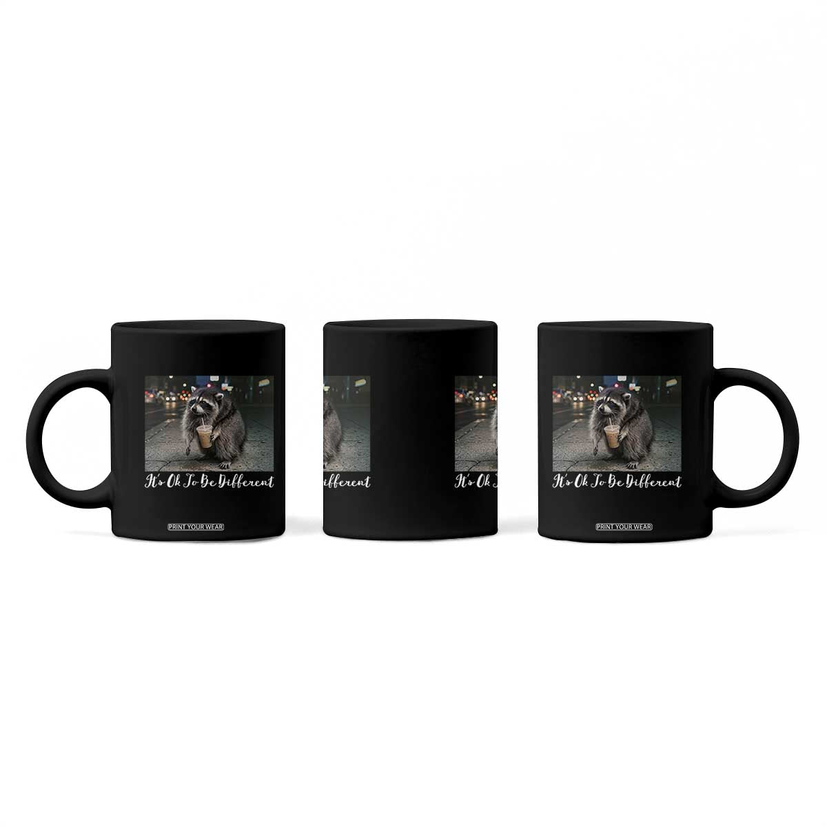Its Ok To Be Different Jimothy Raccoon Coffee Mug Funny Short Spine Wildlife TS12 Print Your Wear