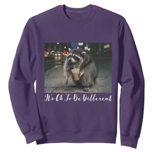 Its Ok To Be Different Jimothy Raccoon Sweatshirt Funny Short Spine Wildlife TS12 Purple Print Your Wear