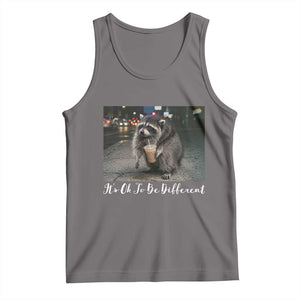 Its Ok To Be Different Jimothy Raccoon Tank Top Funny Short Spine Wildlife TS12 Deep Heather Print Your Wear