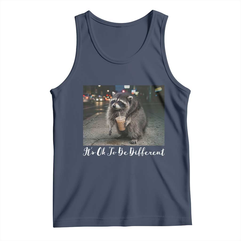 Its Ok To Be Different Jimothy Raccoon Tank Top Funny Short Spine Wildlife TS12 Navy Print Your Wear