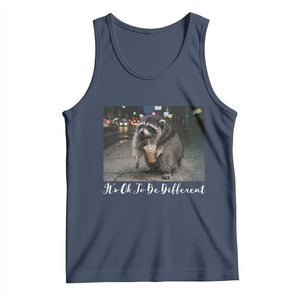 Its Ok To Be Different Jimothy Raccoon Tank Top Funny Short Spine Wildlife TS12 Navy Print Your Wear