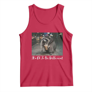 Its Ok To Be Different Jimothy Raccoon Tank Top Funny Short Spine Wildlife TS12 Red Print Your Wear