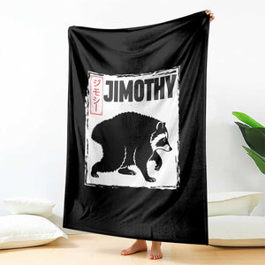 Jimothy The Raccoon Throw Blanket Japanese Style Trash Panda Graphic TS12 Print Your Wear
