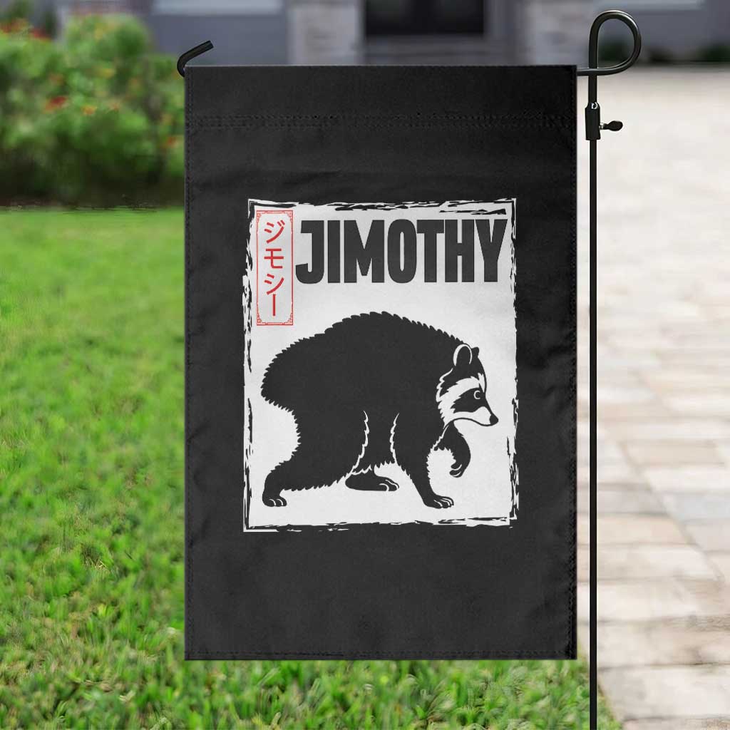 Jimothy The Raccoon Garden Flag Japanese Style Trash Panda Graphic TS12 Print Your Wear