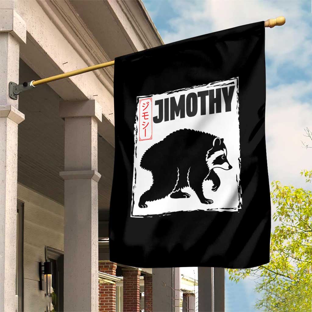 Jimothy The Raccoon Garden Flag Japanese Style Trash Panda Graphic TS12 Print Your Wear