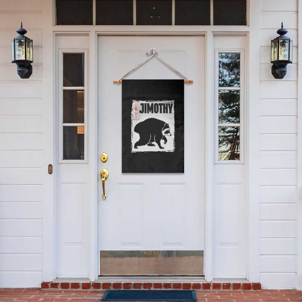 Jimothy The Raccoon Garden Flag Japanese Style Trash Panda Graphic TS12 Print Your Wear