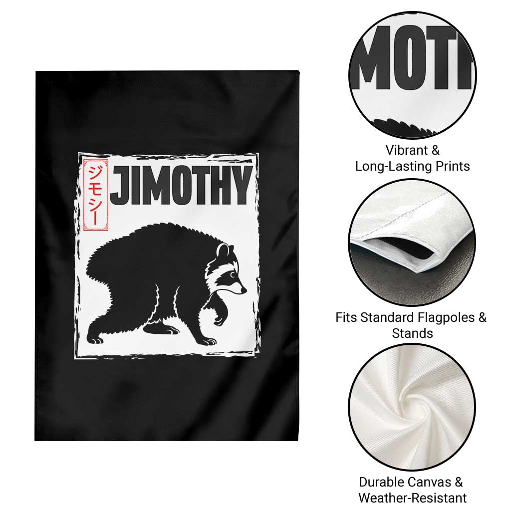 Jimothy The Raccoon Garden Flag Japanese Style Trash Panda Graphic TS12 Print Your Wear
