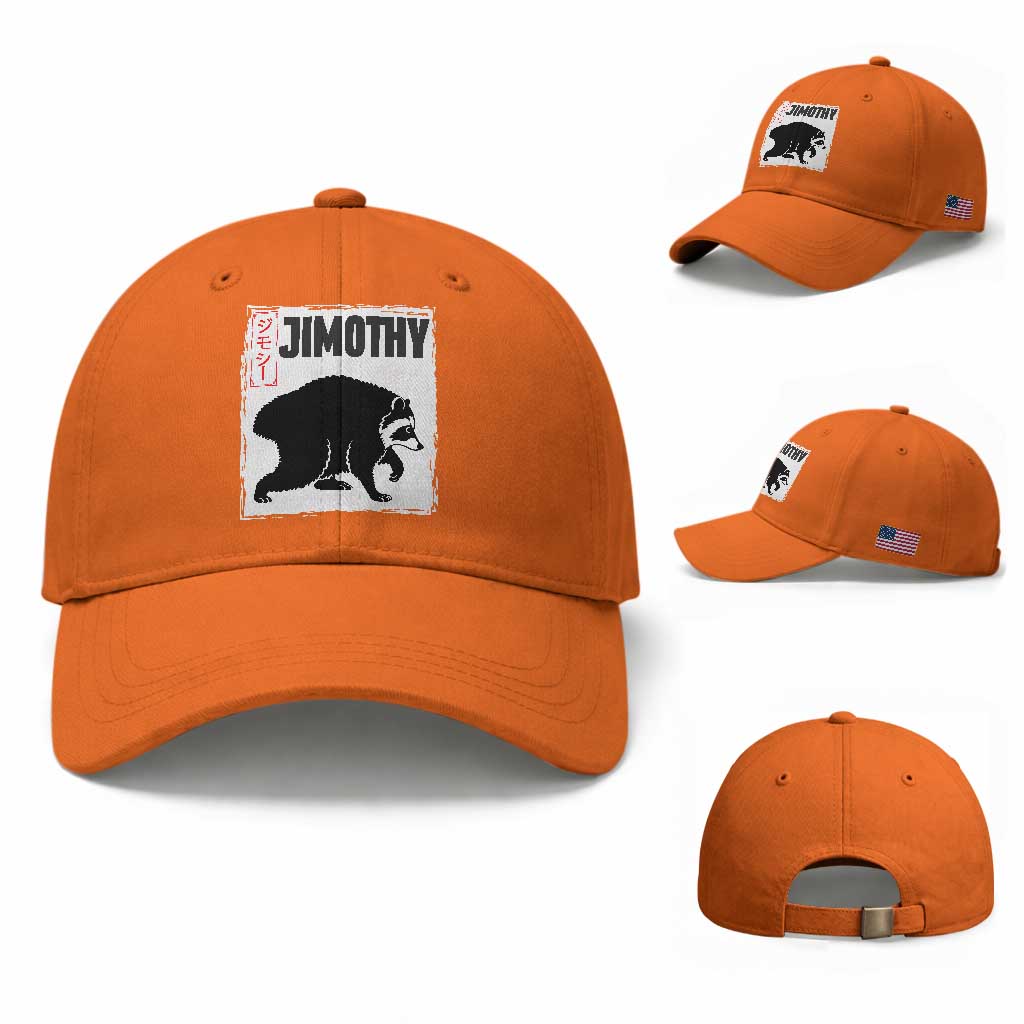 Jimothy The Raccoon Baseball Cap Japanese Style Trash Panda Graphic TS12 Baseball Cap Universal Fit Orange Print Your Wear