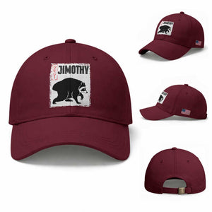 Jimothy The Raccoon Baseball Cap Japanese Style Trash Panda Graphic TS12 Baseball Cap Universal Fit Maroon Print Your Wear