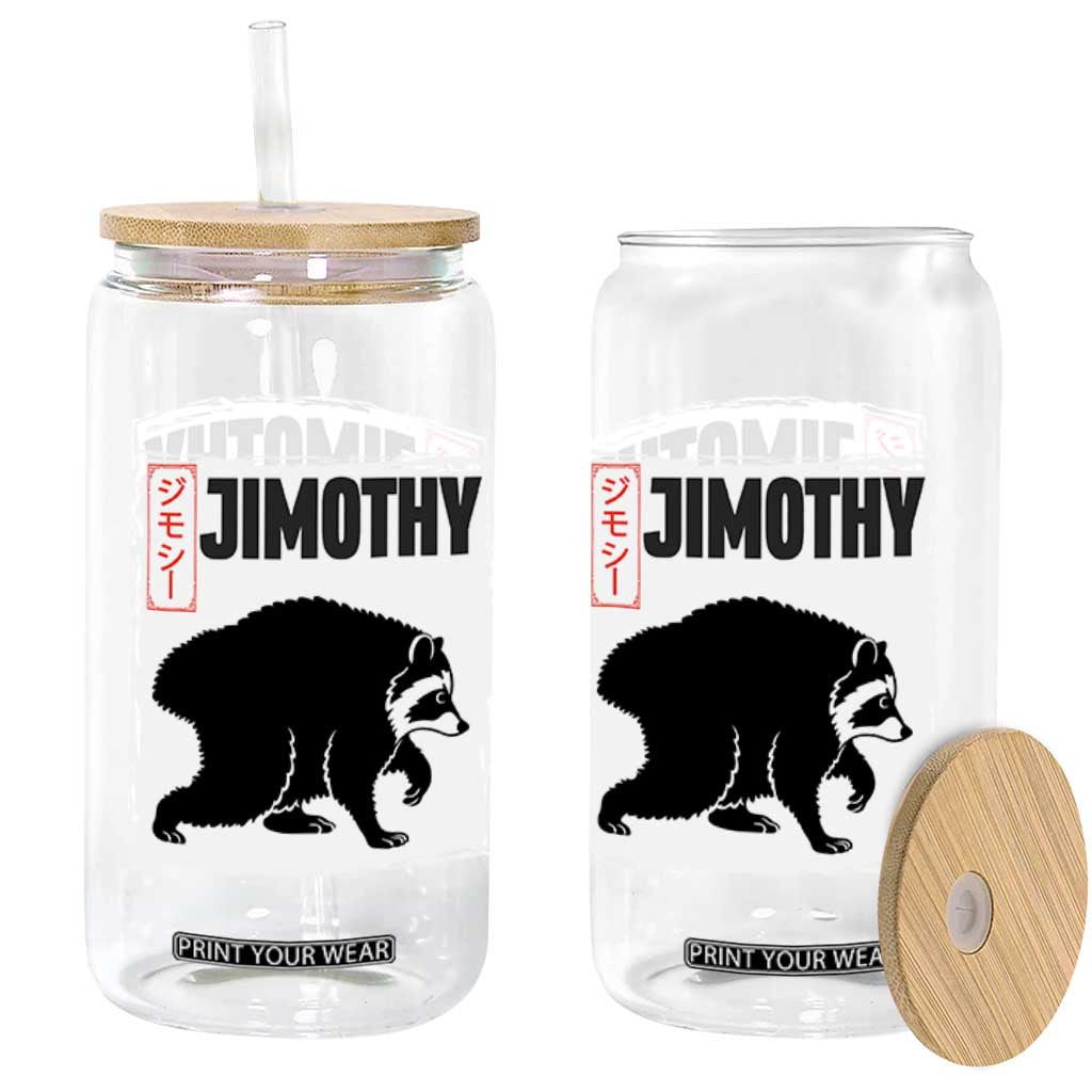 Jimothy The Raccoon Glass Can Japanese Style Trash Panda Graphic TS12 Print Your Wear
