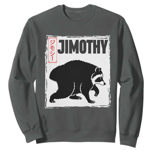Jimothy The Raccoon Sweatshirt Japanese Style Trash Panda Graphic TS12 Dark Heather Print Your Wear