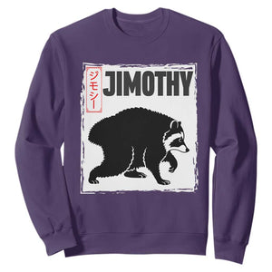 Jimothy The Raccoon Sweatshirt Japanese Style Trash Panda Graphic TS12 Purple Print Your Wear