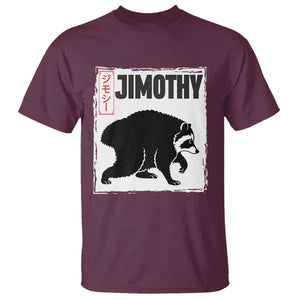 Jimothy The Raccoon T Shirt Japanese Style Trash Panda Graphic TS12 Maroon Print Your Wear