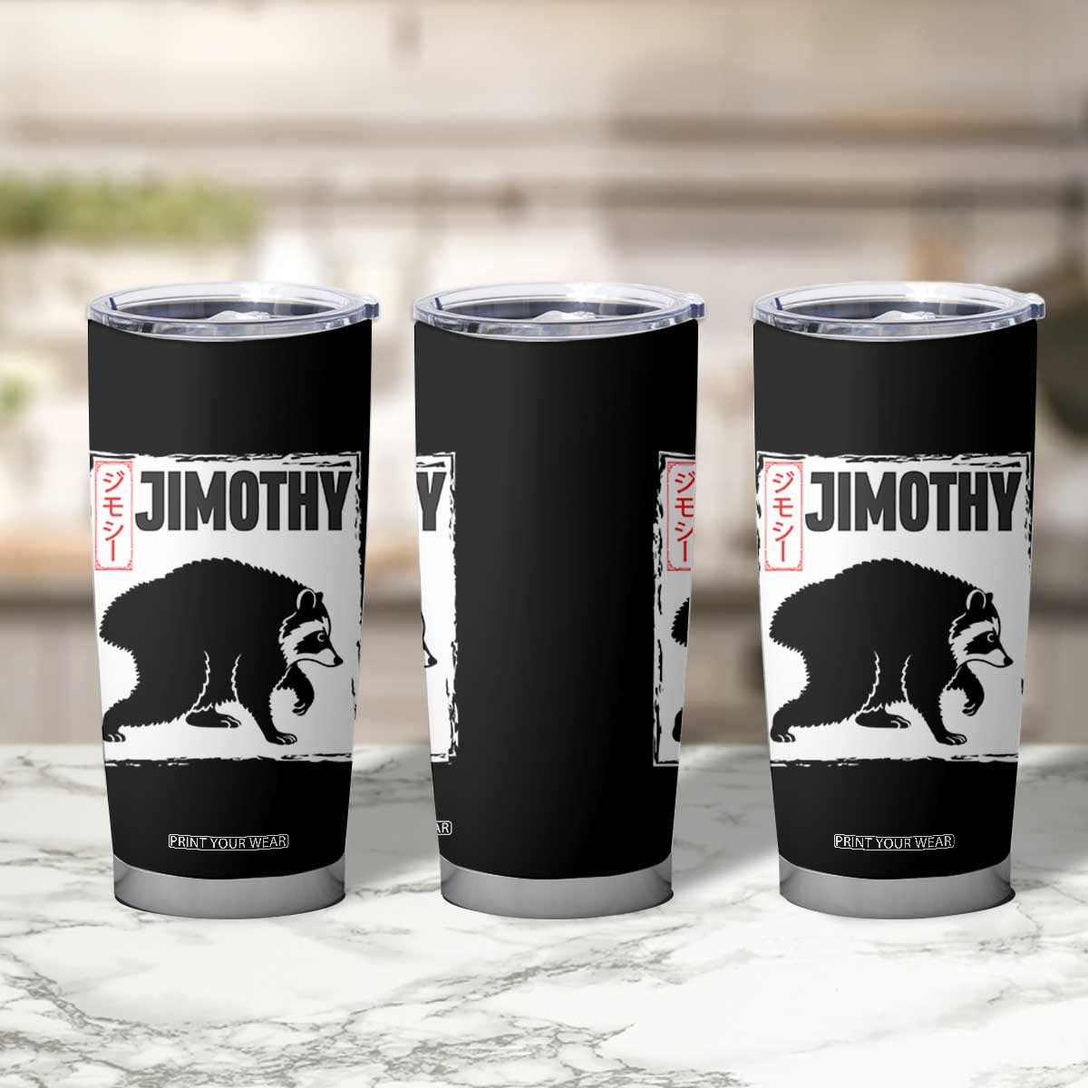 Jimothy The Raccoon Tumbler Cup Japanese Style Trash Panda Graphic TS12 Print Your Wear