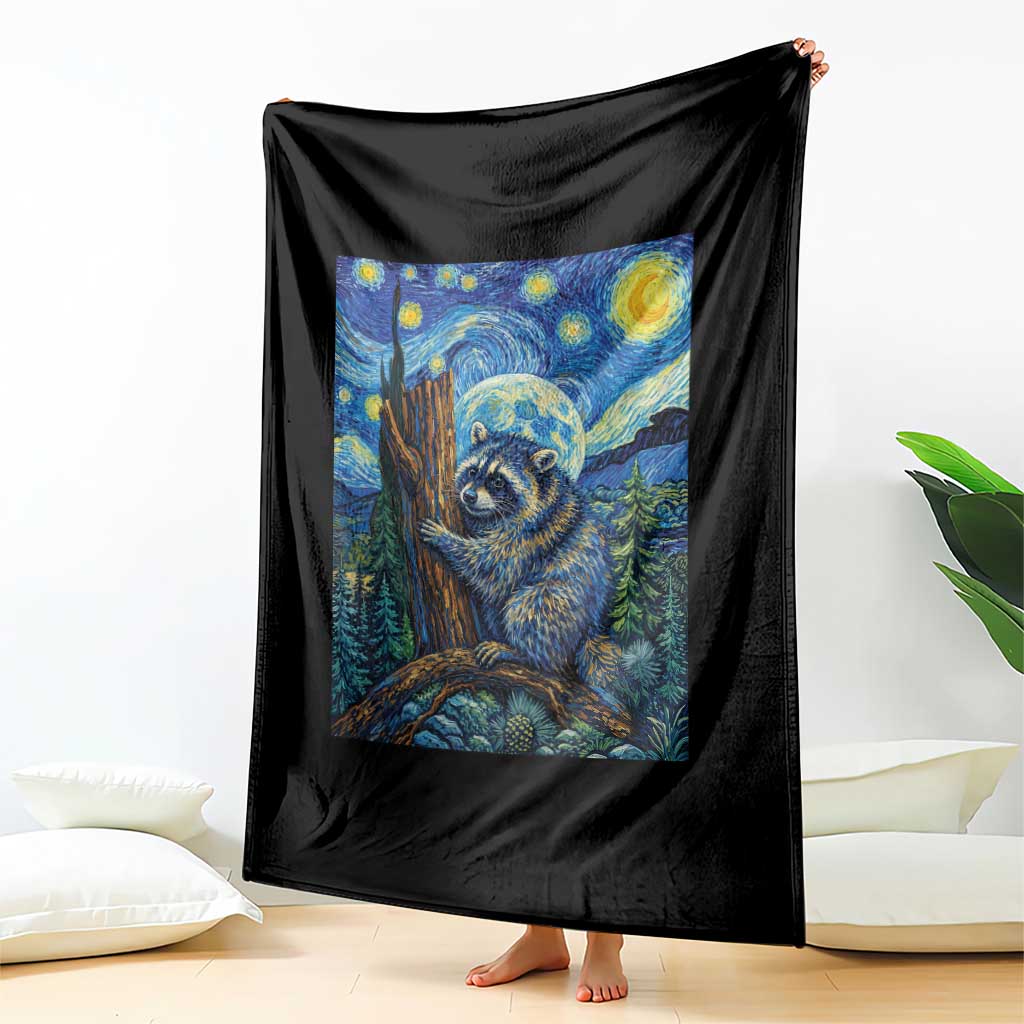 Seattle Trash Panda Starry Night Graphic Throw Blanket Funny Short King Raccoon TS12 Print Your Wear