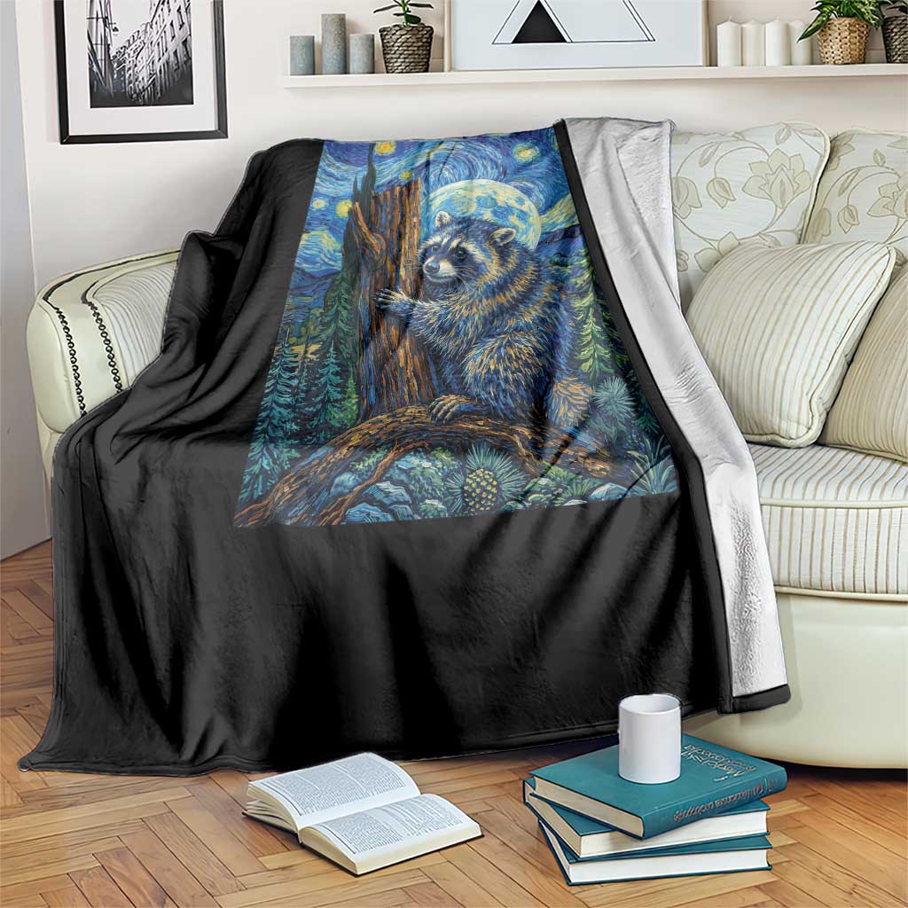 Seattle Trash Panda Starry Night Graphic Throw Blanket Funny Short King Raccoon TS12 Print Your Wear