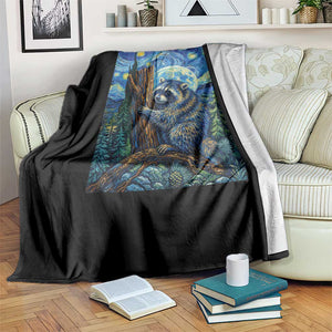 Seattle Trash Panda Starry Night Graphic Throw Blanket Funny Short King Raccoon TS12 Print Your Wear