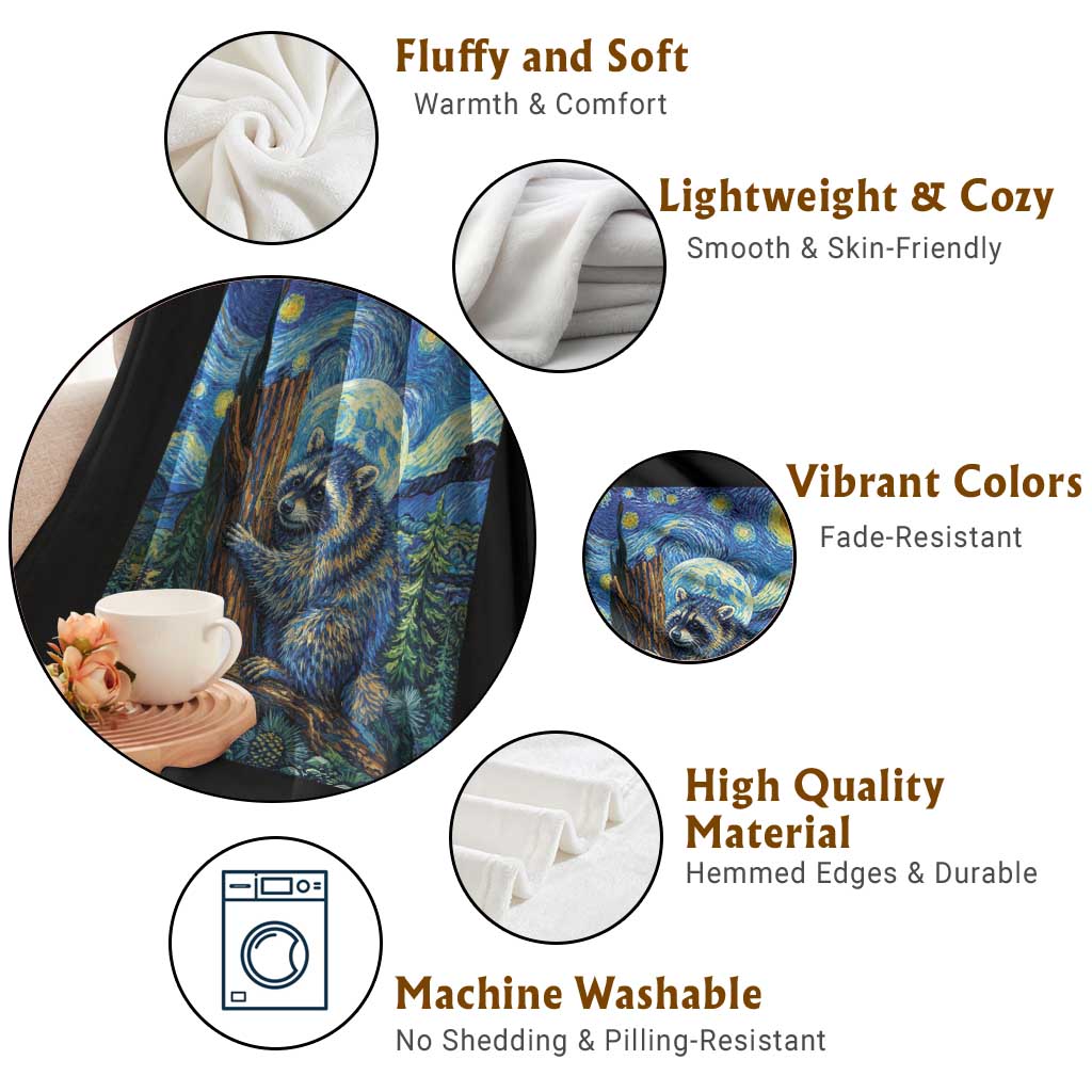 Seattle Trash Panda Starry Night Graphic Throw Blanket Funny Short King Raccoon TS12 Print Your Wear