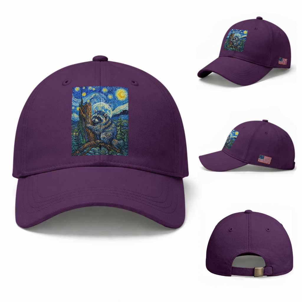Seattle Trash Panda Starry Night Graphic Baseball Cap Funny Short King Raccoon TS12 Baseball Cap Universal Fit Purple Print Your Wear