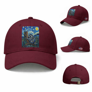 Seattle Trash Panda Starry Night Graphic Baseball Cap Funny Short King Raccoon TS12 Baseball Cap Universal Fit Maroon Print Your Wear