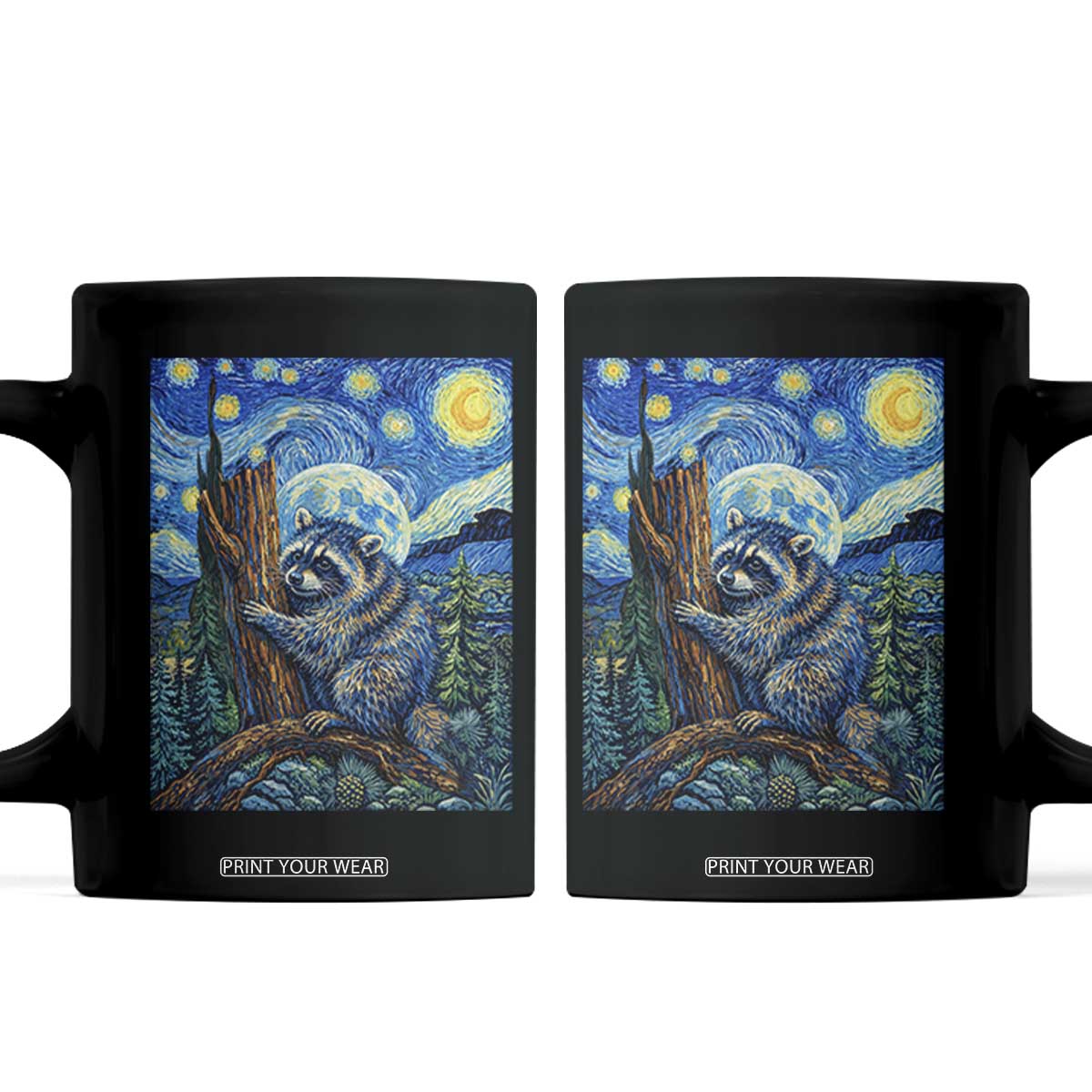 Seattle Trash Panda Starry Night Graphic Coffee Mug Funny Short King Raccoon TS12 Black Print Your Wear