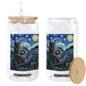 Seattle Trash Panda Starry Night Graphic Glass Can Funny Short King Raccoon TS12 Print Your Wear