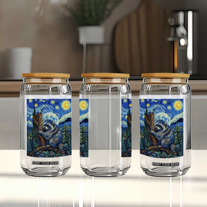 Seattle Trash Panda Starry Night Graphic Glass Can Funny Short King Raccoon TS12 Print Your Wear