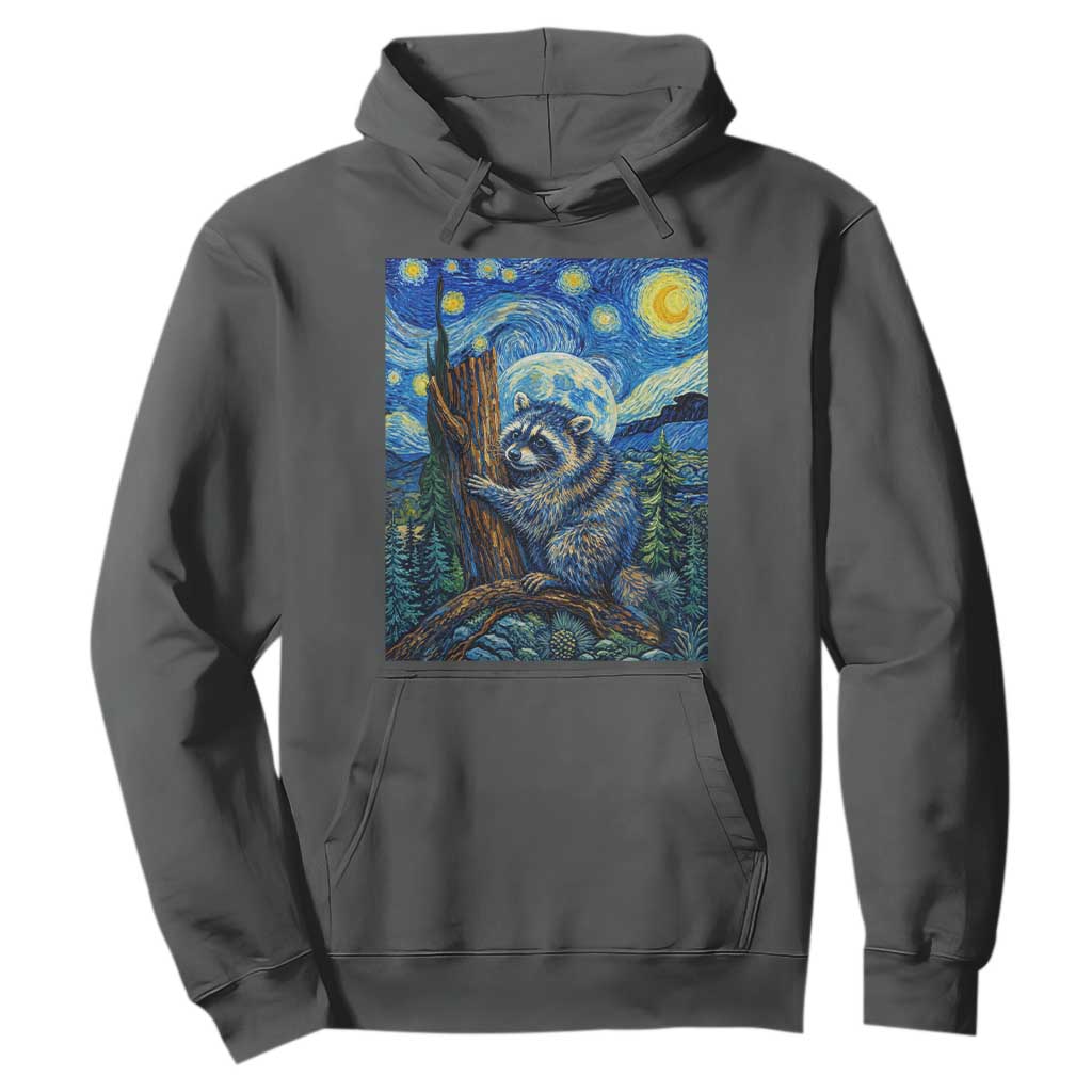 Seattle Trash Panda Starry Night Graphic Hoodie Funny Short King Raccoon TS12 Dark Heather Print Your Wear