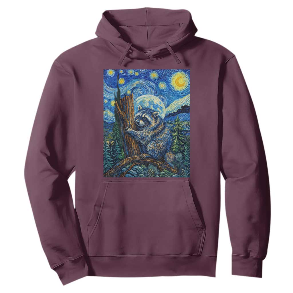 Seattle Trash Panda Starry Night Graphic Hoodie Funny Short King Raccoon TS12 Maroon Print Your Wear