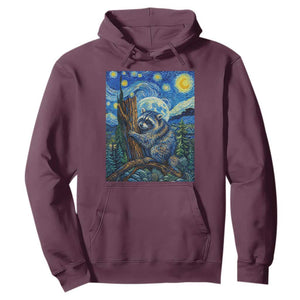 Seattle Trash Panda Starry Night Graphic Hoodie Funny Short King Raccoon TS12 Maroon Print Your Wear