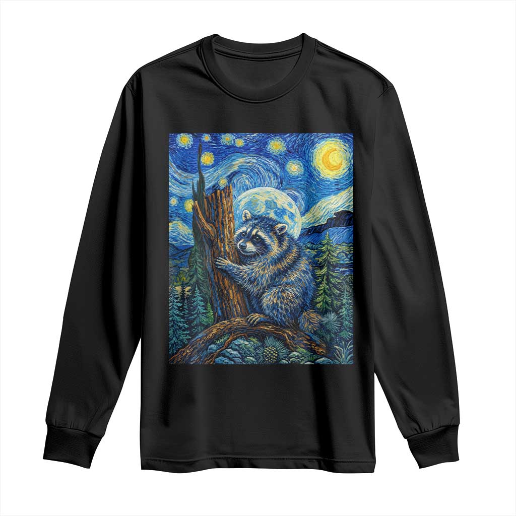 Seattle Trash Panda Starry Night Graphic Long Sleeve Shirt Funny Short King Raccoon TS12 Black Print Your Wear