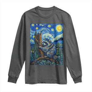 Seattle Trash Panda Starry Night Graphic Long Sleeve Shirt Funny Short King Raccoon TS12 Dark Heather Print Your Wear