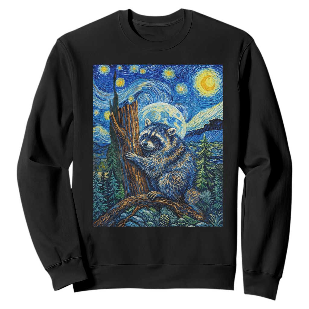 Seattle Trash Panda Starry Night Graphic Sweatshirt Funny Short King Raccoon TS12 Black Print Your Wear