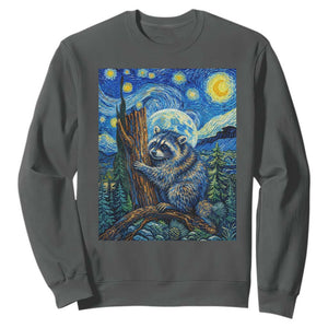 Seattle Trash Panda Starry Night Graphic Sweatshirt Funny Short King Raccoon TS12 Dark Heather Print Your Wear
