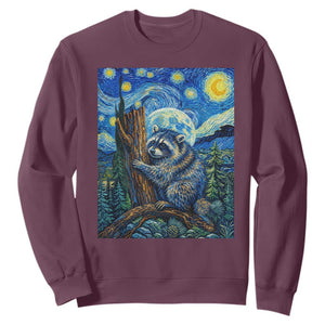 Seattle Trash Panda Starry Night Graphic Sweatshirt Funny Short King Raccoon TS12 Maroon Print Your Wear