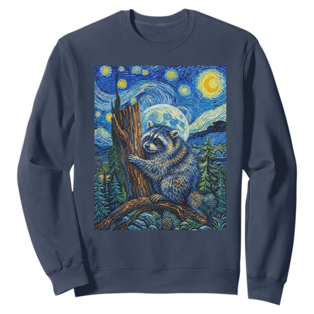 Seattle Trash Panda Starry Night Graphic Sweatshirt Funny Short King Raccoon TS12 Navy Print Your Wear