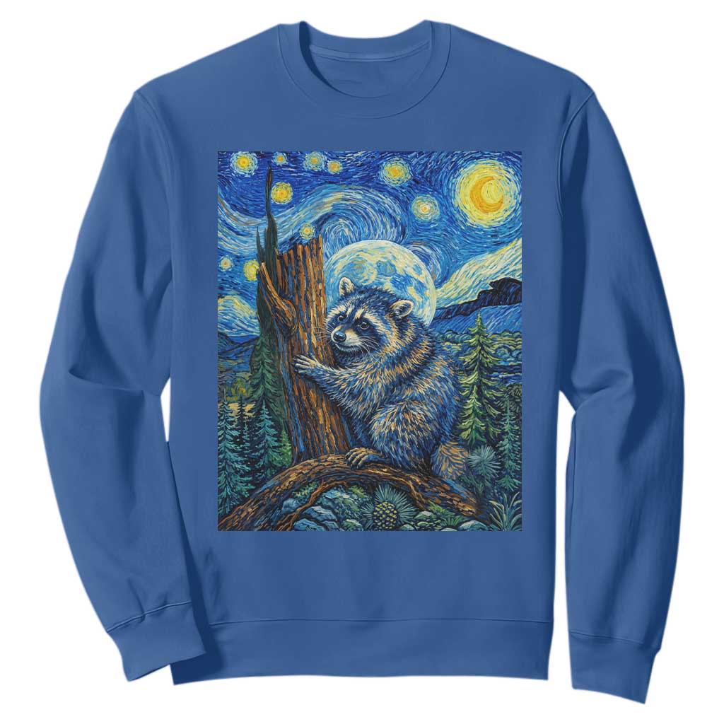 Seattle Trash Panda Starry Night Graphic Sweatshirt Funny Short King Raccoon TS12 Royal Blue Print Your Wear