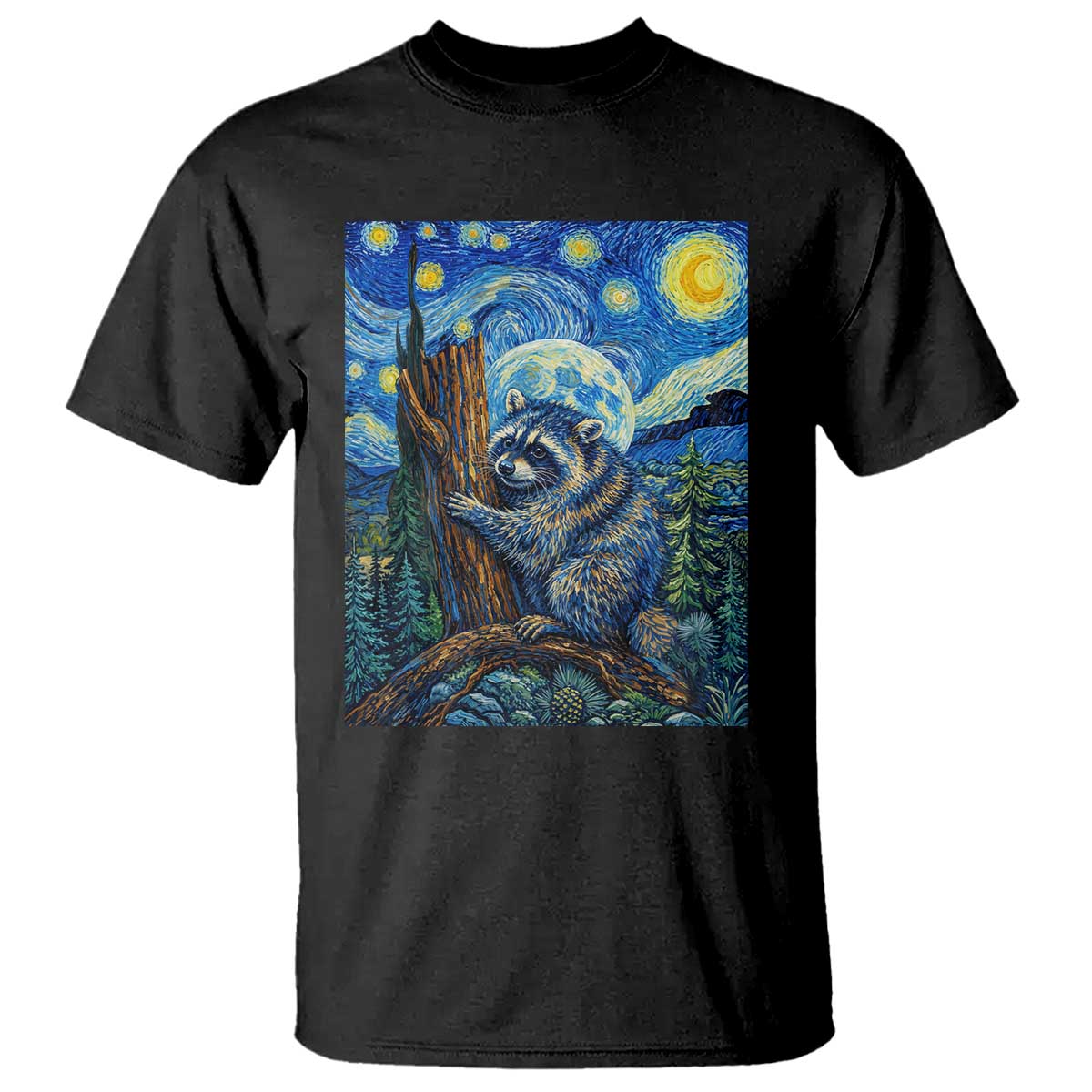 Seattle Trash Panda Starry Night Graphic T Shirt Funny Short King Raccoon TS12 Black Print Your Wear
