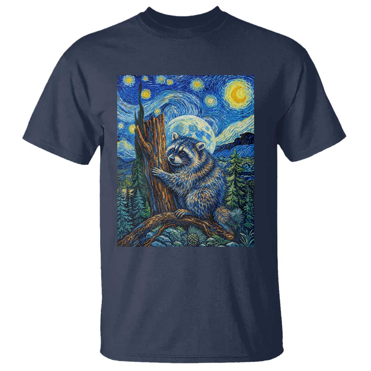 Seattle Trash Panda Starry Night Graphic T Shirt Funny Short King Raccoon TS12 Navy Print Your Wear