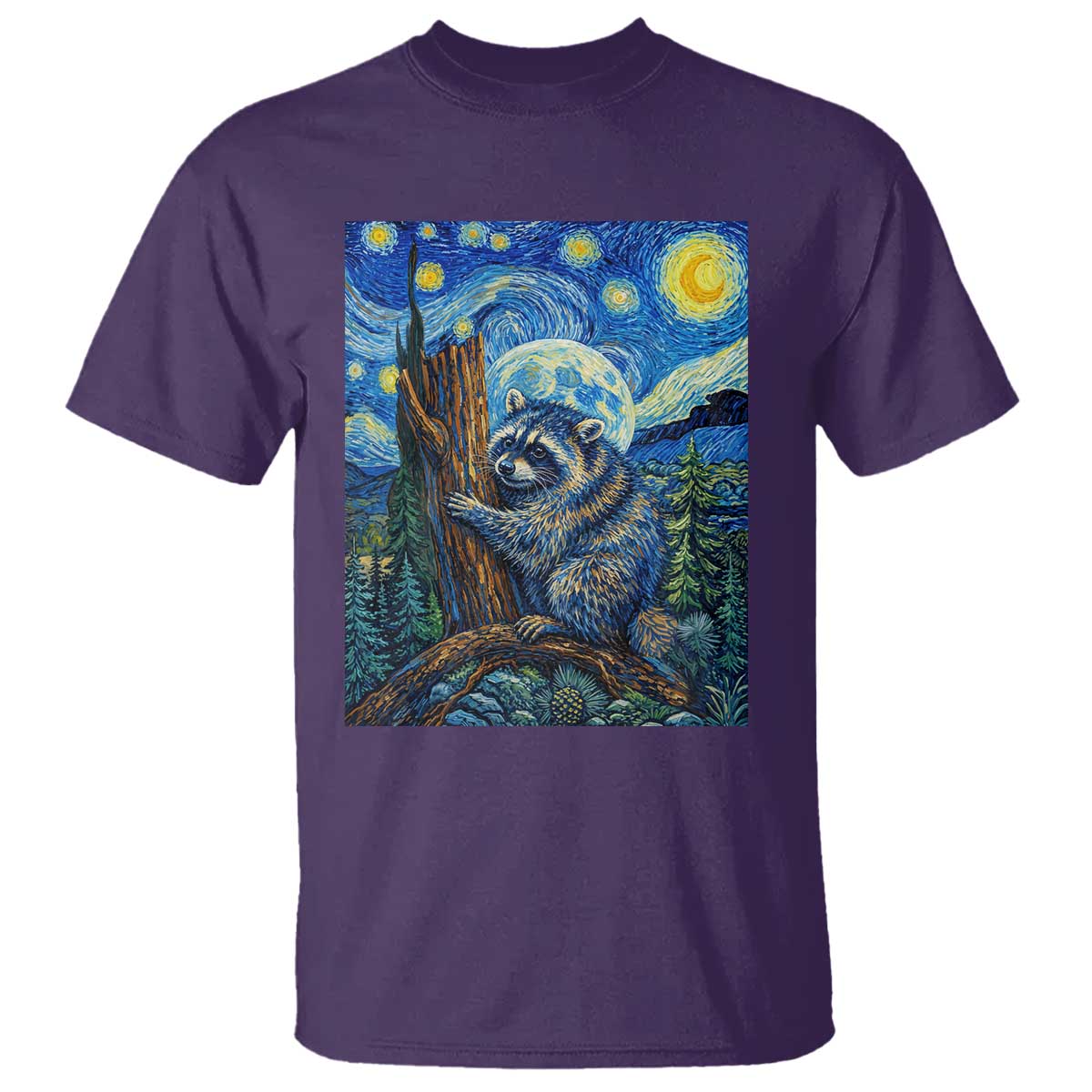 Seattle Trash Panda Starry Night Graphic T Shirt Funny Short King Raccoon TS12 Purple Print Your Wear