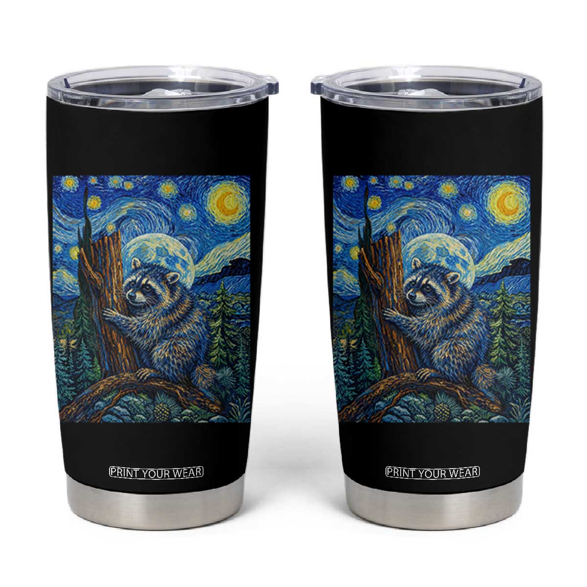 Seattle Trash Panda Starry Night Graphic Tumbler Cup Funny Short King Raccoon TS12 Black Print Your Wear