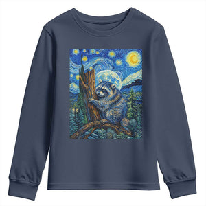 Seattle Trash Panda Starry Night Graphic Youth Sweatshirt Funny Short King Raccoon TS12 Navy Print Your Wear