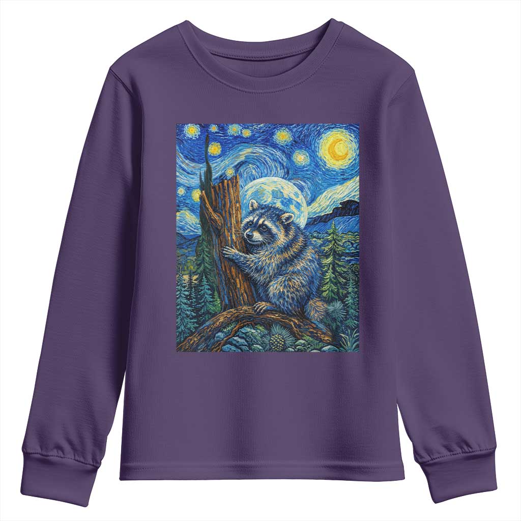 Seattle Trash Panda Starry Night Graphic Youth Sweatshirt Funny Short King Raccoon TS12 Purple Print Your Wear